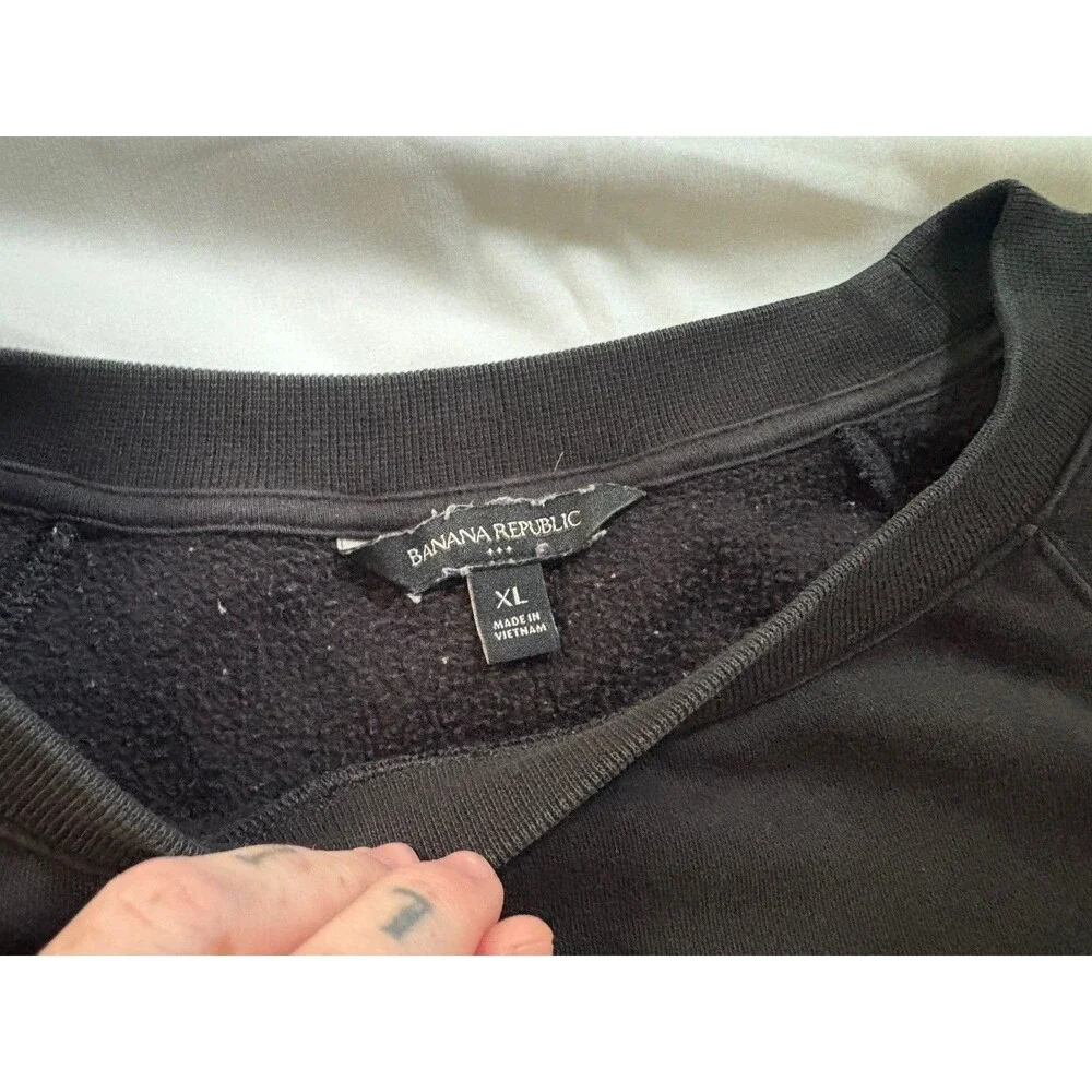 Banana Republic Crewneck Sweatshirt Unisex XL Black Autumn Winter Pullover